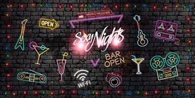 霓虹灯装饰画背景墙