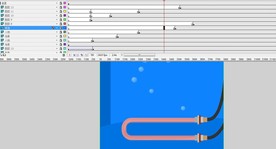 U形电热管在水里加热的产生气泡