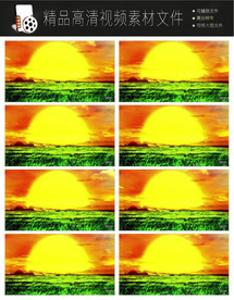 旭日东升插画视频素材