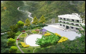 小花园绿化效果分层鸟瞰图