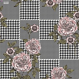 原创条纹花卉手绘花型