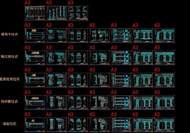 欧式罗马柱式cad图集