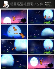 蝴蝶月亮飞舞海天LED背景视频