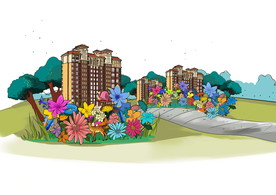 地产手绘园林插画