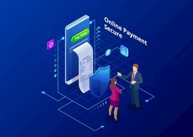 智能科技在线赔付支付系统插画