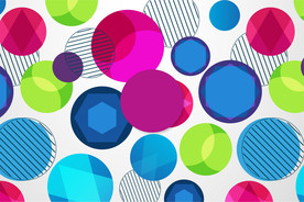 矢量彩色多圈气泡素材图