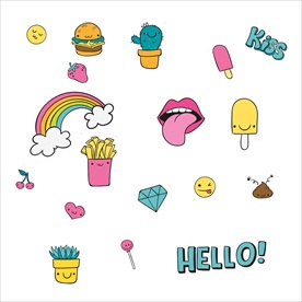 呆萌少女贴纸装扮PNG免扣图