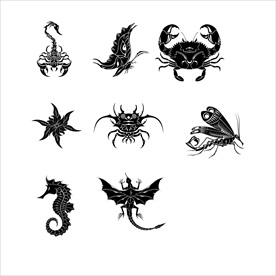 创意生物纹饰图形ps自定义形状