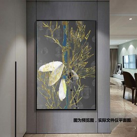 金色竹子抽象新中式装饰画