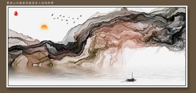 山水烟雾装饰画