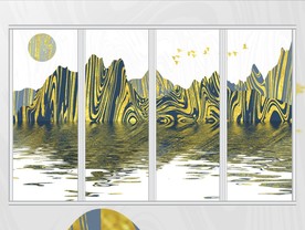 铂金山水意境移门