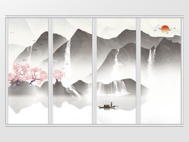 新中式水墨山水移门