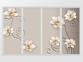 素雅中式花朵移门