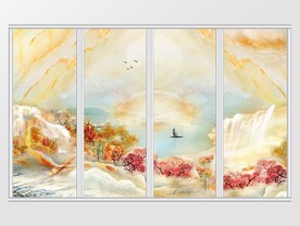 大理石中式花纹移门