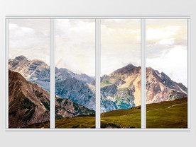 大理石纹山水移门