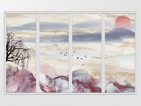 大理石纹风景移门