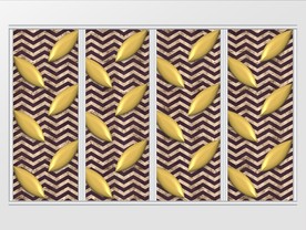 现代大气蓝色金箔叶子移门