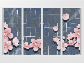 北欧现代唯美梅花移门