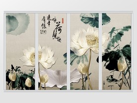 新中式古典白莲移门