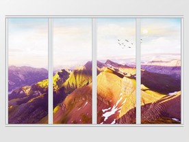 大理石纹山水移门