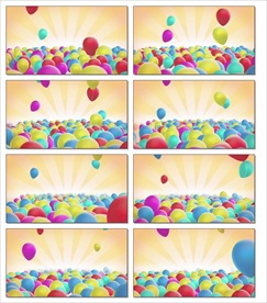 儿童动画卡通蓝天气球视频背景