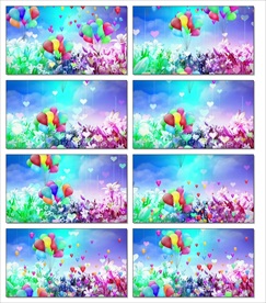 儿童动画卡通蓝天气球视频背景