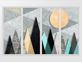 现代几何抽象风景移门