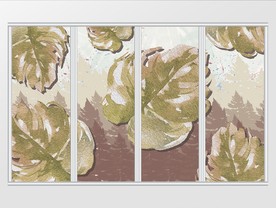 简约手绘树木移门