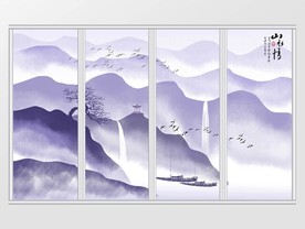 新中式水墨山水移门