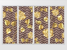 现代简约唯美金箔花卉移门