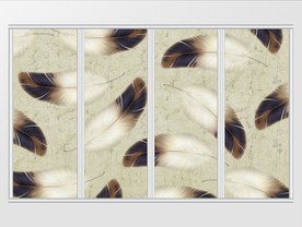 现代唯美简约羽毛移门