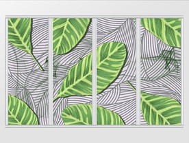 现代简约几何唯美大气手绘植移门