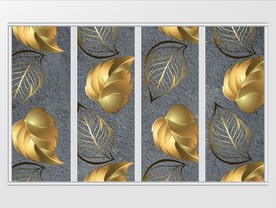 时尚简约金色叶子移门