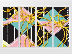 现代创意涂鸦几何图形移门