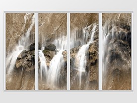 新中式瀑布流水纹理移门