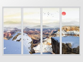 大理石风景移门