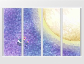 简约大气夜色蓝鲸移门