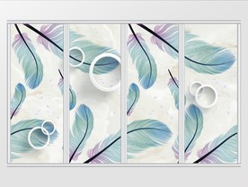 现代唯美简约羽毛移门