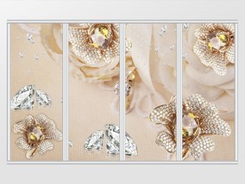 立体金色钻石花朵移门