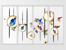 唯美创意蝴蝶移门