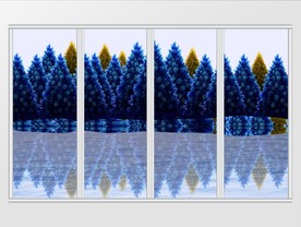 现代简约自然山水树林移门