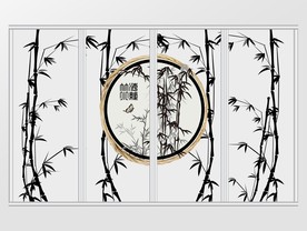 新中式竹子移门