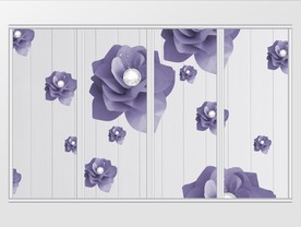 唯美紫色花卉移门