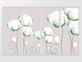 现代风唯美创意棉花移门