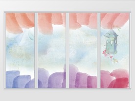 创意新现代风彩色移门