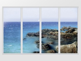 大气新中式石头流水移门