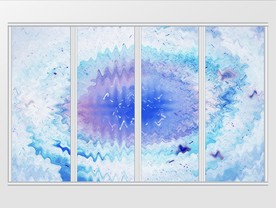 现代简约彩色纹路移门