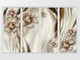 3d贵气钻石珠宝花朵移门