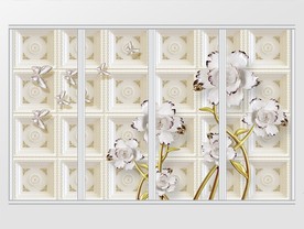 立体珠宝花朵蝴蝶移门