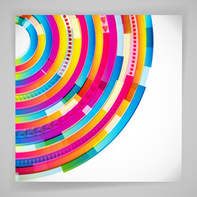 炫彩圆形质感不规则图形商业海报